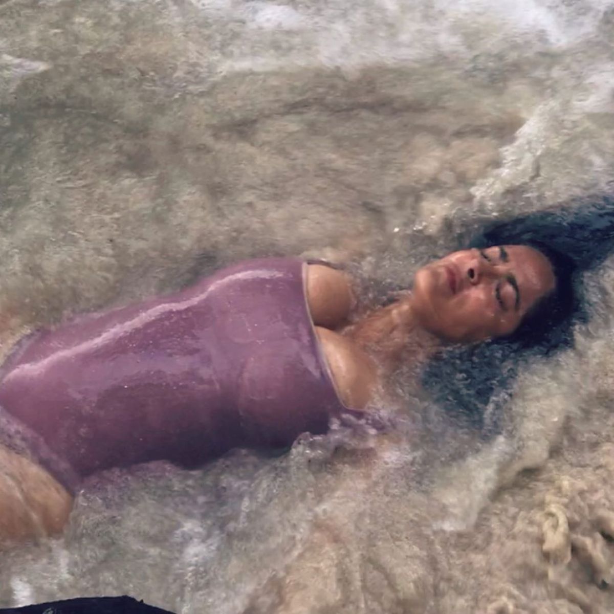 SALMA HAYEK in Swimsuit Rrelaxing at a Beach 08/20/2019 Instagram Pictures.