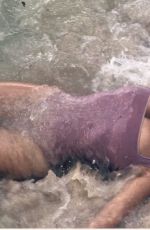 SALMA HAYEK in Swimsuit Rrelaxing at a Beach 08/20/2019 Instagram Pictures
