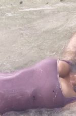 SALMA HAYEK in Swimsuit Rrelaxing at a Beach 08/20/2019 Instagram Pictures
