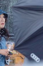 SANDRA OH on the Set of Killing Eve New Season in London 08/20/2019