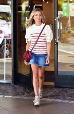 SARAH MICHELLE GELLAR in Denim Skirt Leaves American Girl Store in Los Angeles 08/20/2019