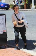 SARAH PAULSON Out for Iced Drink in Hollywood 08/15/2019