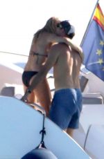 SIENNA MILLER in Bikini at a Yacht in Formentera 08/14/2019