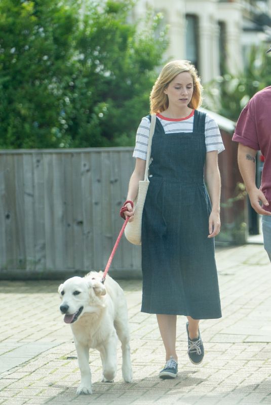 SOPHIE RUNDLE and Matt Stokoe Out with Their Dog in London 08/17/2019