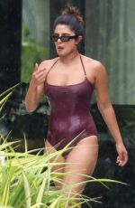 SOPHIE TURNER and PRIYANKA CHOPRA in Swimwear at a Pool in Miami 08/03/2019