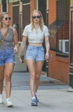 SOPHIE TURNER in Denim Shorts Out in New York 08/20/2019
