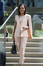 TESSA THOMPSON on the Set of Westworld in Los Angeles 08/08/2019