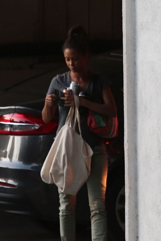THANDIE NEWTON Arrives at Her Home in Los Feliz 08/05/2019