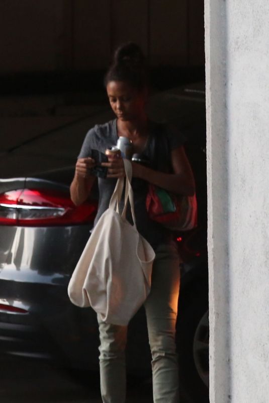 THANDIE NEWTON Arrives at Her Home in Los Feliz 08/05/2019