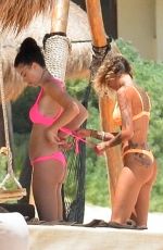 TINA LOUISE and JAYDE NICOLE in Bikinis at a Beach in Tulum 08/18/2019