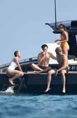 VANESSA HUDGENS in Bikini at a Yacht with Nathalie Emmanuel in Porto Cervo 08/11/2019