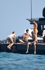 VANESSA HUDGENS in Bikini at a Yacht with Nathalie Emmanuel in Porto Cervo 08/11/2019