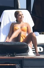 VANESSA HUDGENS in Bikini at a Yacht with Nathalie Emmanuel in Porto Cervo 08/11/2019