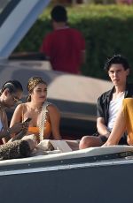 VANESSA HUDGENS in Bikini at a Yacht with Nathalie Emmanuel in Porto Cervo 08/11/2019