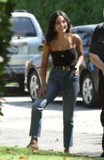 VANESSA HUDGENS Signs Off on a New Tesla Delivered to Her in Los Angeles 07/30/2019