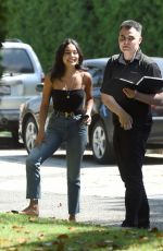 VANESSA HUDGENS Signs Off on a New Tesla Delivered to Her in Los Angeles 07/30/2019