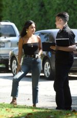 VANESSA HUDGENS Signs Off on a New Tesla Delivered to Her in Los Angeles 07/30/2019