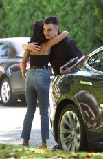 VANESSA HUDGENS Signs Off on a New Tesla Delivered to Her in Los Angeles 07/30/2019
