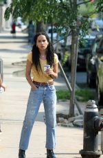 ZOE KRAVITZ on the Set of High Fidelity in New York 07/31/2019