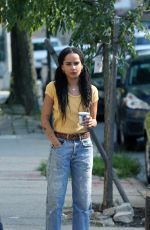 ZOE KRAVITZ on the Set of High Fidelity in New York 07/31/2019