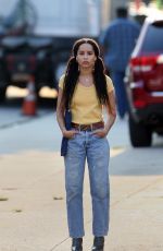 ZOE KRAVITZ on the Set of High Fidelity in New York 07/31/2019