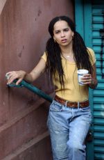 ZOE KRAVITZ on the Set of High Fidelity in New York 07/31/2019