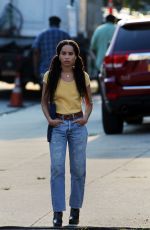 ZOE KRAVITZ on the Set of High Fidelity in New York 07/31/2019