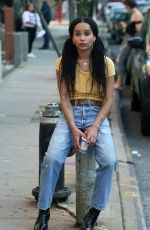 ZOE KRAVITZ on the Set of High Fidelity in New York 07/31/2019