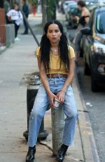 ZOE KRAVITZ on the Set of High Fidelity in New York 07/31/2019