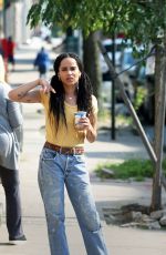 ZOE KRAVITZ on the Set of High Fidelity in New York 07/31/2019
