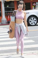 ALESSANDRA AMBROSIO in Tights Leaves a Gym in Santa Monica 09/19/2019