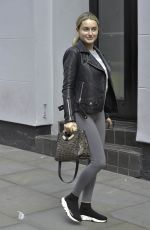 AMBER DAVIES Arrives at Palace Theatre in Manchester 09/18/2019