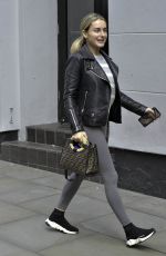 AMBER DAVIES Arrives at Palace Theatre in Manchester 09/18/2019
