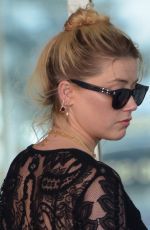AMBER HEARD Out in Her Classic Ford 1965 Mustang Maroon in Beverly Hills 09/18/2019