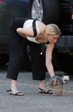 AMBER HEARD Out with Her Dog in Los Angeles 09/21/2019