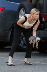 AMBER HEARD Out with Her Dog in Los Angeles 09/21/2019