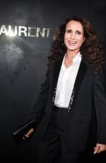 ANDIE MACDOWELL at Saint Laurent Womenswear Fasion Show at PFW in Paris 09/24/2019
