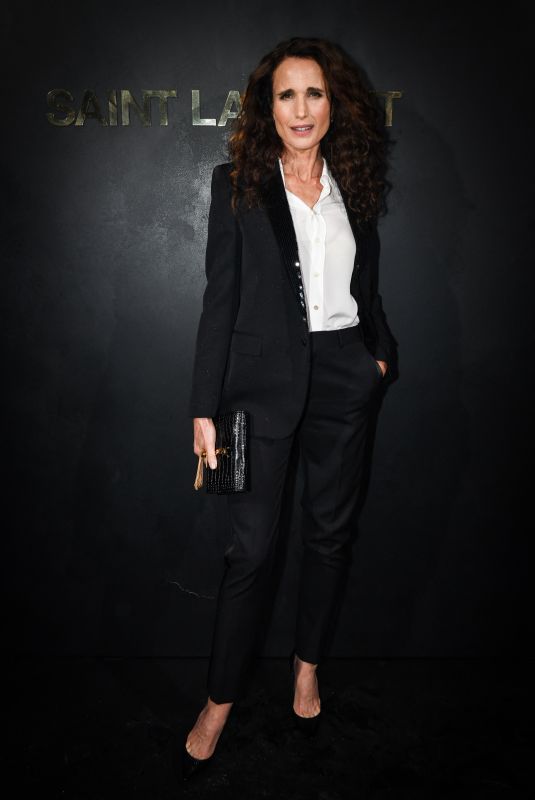 ANDIE MACDOWELL at Saint Laurent Womenswear Fasion Show at PFW in Paris 09/24/2019