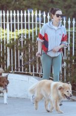 AUBREY PLAZA Out with Her Dogs in Los Angeles 08/22/2019