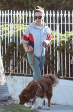 AUBREY PLAZA Out with Her Dogs in Los Angeles 08/22/2019