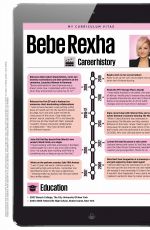 BEBE REXHA in Cosmopolitan Magazine, UK October 2019