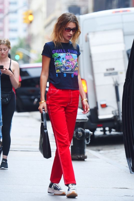 BELLA HADID Out in New York 09/12/2019