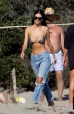 CAMILA MORRONE, Leonardo DiCaprio, APRIL LOVE GEARY and Lukas Haas at a Beach in Malibu 09/01/2019