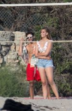 CAMILA MORRONE, Leonardo DiCaprio, APRIL LOVE GEARY and Lukas Haas at a Beach in Malibu 09/01/2019