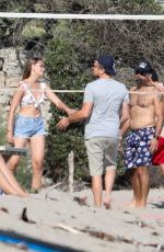 CAMILA MORRONE, Leonardo DiCaprio, APRIL LOVE GEARY and Lukas Haas at a Beach in Malibu 09/01/2019