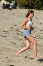 CAMILA MORRONE, Leonardo DiCaprio, APRIL LOVE GEARY and Lukas Haas at a Beach in Malibu 09/01/2019