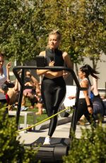 CAMILLE KOSTEK Leading a Workout in Boston 09/15/2019