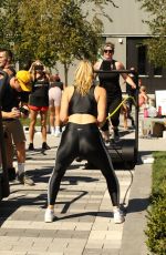 CAMILLE KOSTEK Leading a Workout in Boston 09/15/2019