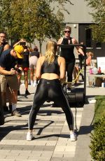 CAMILLE KOSTEK Leading a Workout in Boston 09/15/2019