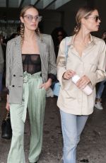 CANDICE SWANEPOEL and DOUTZEN KROES Leaves Max Mara Show at MFW in Milan 09/18/2019